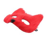 Zerodeko Maschera di Volpe Mezza Faccia in Pvc e Peluche Rossa, Accessorio Versatile e Originale per Feste a Tema e Balli in Maschera di Halloween