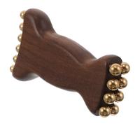 Zerodeko Massaggiatore Facciale Strumento per Massaggio Viso e Collo in Legno di Verawood Portatile con Perle in Ottone per Routine di Benessere e Bellezza