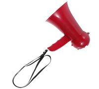 Zerodeko Megafono Portatile Leggero Rosso in Plastica con Tracolla, 6 AA | Operazione con Mano, per Feste e Annunci D’emergenza, per Organizzatori e Personale