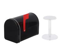 Zerodeko Mini Cassetta Postale in Metallo con Supporto Nero Decorazione Esterna per Mini Case Cassetta Postale da Parete Resistente al Vento e Graffi per Arredamento Micro Paesaggio e