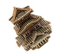 Zerodeko Mini Padiglione Ornamentale in Ottone Statuetta Decorazione Vintage per Casa Ufficio E Giardino Zen