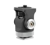 Zerodeko Mini Supporto Sfera Compatto in Lega di Alluminio 1/4" Supporto Rotante a 360° e Vite Laterale Girevole 180° per Cellulare e Luce Flash