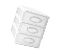 Zerodeko Mobiletto Contenitore per Cancelleria Portaoggetti da Scrivania in Plastica Ecologica Bianco 3 Cassetti Indipendenti, Organizer Multistrato Impilabile per Ufficio, Camera e Bagno