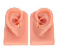 Zerodeko Modelli Orecchio Umano in Silicone Realistico, Set 2 Pezzi Sinistro e Destro per Pratica Piercing, Strumenti Didattici Leggeri e Flessibili per Formazione Professionale