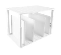 Zerodeko Organizzatore Portaoggetti per Borse e Libri in Abs, Ripiano Divisore per Armadio e Scrivania, Doppio Strato Bianco 4 Scomparti, Soluzione Modulare per Casa e Ufficio