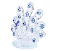 Zerodeko Ornamento in Cristallo Artificiale a Forma di Pavone Occhi Blu, Decorazione per Tavolo e Finestra, Accessorio per Compleanni e Feste, 1 Pezzo