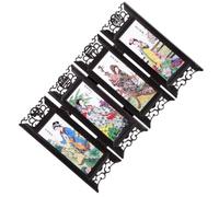 Zerodeko Paravento Cinese in Resina Piccolo Pannello Pieghevole Decorativo Vintage per Scrivania, Divisorio per Ambienti Stile Tradizionale Motivi Quattro Grandi Bellezze, Stili multipli