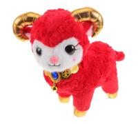 Zerodeko Peluche dell'Anno della Capra, ornamento a forma di agnello | Peluche a forma di pecora, mascotte, animale di peluche da collezione per il Capodanno lunare, ideale per casa, ufficio,