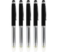 Zerodeko Penna Capacitiva a Sfera 3 in 1 con Luce LED Multifunzione in Metallo e Plastica, Set da 5 Pezzi Compatto senza Rumore per Touch Screen di Phone e Tablet, per Back To School