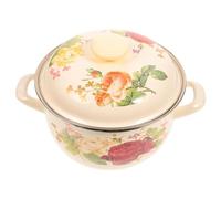 Zerodeko Pentola Smaltata Con Per Zuppa e Stufati Design Vintage Per Induzione e Ricette