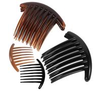 Zerodeko Pettine Inserto Acrilico a 7 Denti per Donna, Pettine Nero Elegante e Portatile, per Acconciature Laterali in Molte Occasioni, Confezione da 10 Pezzi