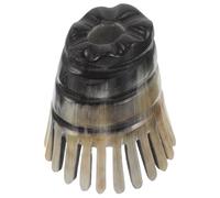 Zerodeko Pettine Massaggiante in Corno di Bufalo Nero Ergonomico per Chioma e Cute, Struttura Meridiana per Favorire la Cura Naturale dei Capelli e Alleviare Mal di Testa, Adatto a Uomini
