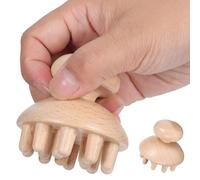 Zerodeko Pettine Massaggiante in Legno di Faggio, Delicato, per Massaggio | Uso Domestico E'aperto, Forme Naturali, Superficie Liscia e Intagliata a Mano, per Famiglia