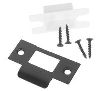 Zerodeko Piastra di Battuta per Catenaccio 1-5/8" in Acciaio Inox Copertura Nera e Kit Viti, Piastra di Rinforzo Compatibile Serrature Porta Legno, Accessorio Riparazione Porte per Uso