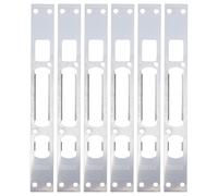 Zerodeko Piastra di Sicurezza in Ferro per Porta 6 Pezzi, Piastra di Rinforzo Battuta per Serrature, Dispositivo di Sicurezza per Porte Metalliche, Protezione Rinforzata per Stipiti