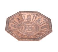 Zerodeko Piatto Buddista Rituale Ottagonale Rosso Piedistallo in Ferro Per Offerte Al Tempio e Decorazione Sacra, Supporto Esorcizzante Per Cerimonie e Culto Buddista