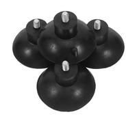 Zerodeko Piedini in Gomma Nera Vite M6 Filettata, Set da 4 Pezzi, Livellatori Antiscivolo Ventosa per Mobili e Attrezzature Pesanti, Supporto Antivibrazione e Regolazione Altezza