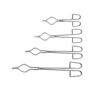 Zerodeko Pinze per Crogioli in Acciaio Inox 4 Pezzi Set (20cm, 25cm, 30cm, 35cm) Morsetti per Becher e Matracci Accessori da Laboratorio Resistenti alla Corrosione Uso Scientifico