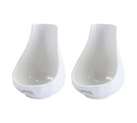 Zerodeko Poggiamestolo Supporto Pratico per Cucchiai da Minestra 2 Pezzi in Ceramica Bianco Facile da Pulire Finitura Raffinata per Ristoranti e Hotel