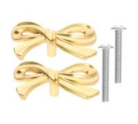 Zerodeko Pomello per Mobili in Ottone a Forma di Fiocco, Set da 2 Pezzi, Maniglia Decorativa per Cassetti e Armadietti, Design Leggero e Resistente, Adatto per Cucina, Librerie e Armadi