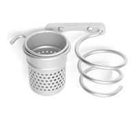 Zerodeko Porta Asciugacapelli da Parete Argento con Gancio Porta Spina Organizer per Phon e Accessori per Bagno Supporto Compatto Facile da Installare con Design Spirale per Casa e Hotel