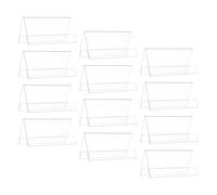 Zerodeko Porta Targhette Bifacciale a Forma di V in Plastica Trasparente 12 Pezzi 120x60mm per Scrivania Ufficio Sala Riunioni Scuola Espositore Porta Cartelli da Tavolo