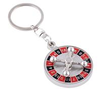 Zerodeko Portachiavi Design Sospeso Roulette Russa in Metallo Mini Girevole Decorazione Creativa per Abbellimenti e Produzione DIY per Borse e USB