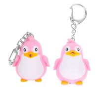 Zerodeko Portachiavi Design Unico e Stile Elegante 2pezzi Pinguino LED Luminoso e Sonoro in Plastica e Metallo per Portafogli e Ciondoli da Borsa