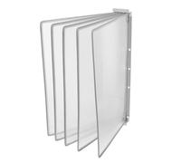 Zerodeko Portadocumenti da Parete 5 Pagine Formato A4 Grigio, Organizer da Muro per Ufficio Meccanismo di Capovolgimento, Scaffale Porta Cartelle Sospese Resistente e Salvaspazio