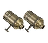 Zerodeko Portalampada Retrò Vintage E27 2 in Alluminio e Rame con Interruttore a Manopola On/off, Supporto Lampada Sospensione per Arredamento Casa e Fai-da-te