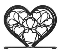 Zerodeko Portatovaglioli Supporto Verticale Creativo a Forma di Cuore in Ferro Nero Facile da Pulire e Soluzione di Stoccaggio Conveniente per Tovaglioli per Cucina e Tavolo