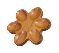 Zerodeko Portauova Facile da Pulire e Versatile in Legno Naturale Marrone Forma a Fiore a Sei Petali per Frigorifero e Piano di Lavoro