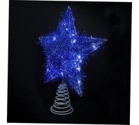Zerodeko Puntale per Albero di Natale Luminoso Materiale in Ferro Battuto Stella per Albero di Natale Illuminazione per La Cima Dell'albero Batteria Decorazioni per Atmosfera Festosa