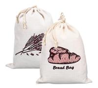 Zerodeko Sacchetti per Pane in Lino Composti 2 Pezzi Coulisse Borsa Riutilizzabile per Conservazione Versatile e Facilitare Flusso D'aria in Cucina e Attività All'aperto