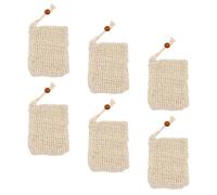Zerodeko Sacchetti Portasapone in Cotone e Lino Cordino Beige per Sapone Artigianale e Sapone, 6 Pezzi, Schiuma Rapida e Delicata sulla Pelle, per Bagno