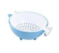 Zerodeko Scarico Ciotola Per La Pulizia Della Frutta Con Lavare Il Scarico Lavatrice Per Verdure Produzione Colapasta Blu Riutilizzabile