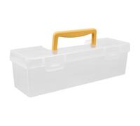 Zerodeko Scatola Portaoggetti Gialla in Plastica Manico Portatile e Facile da Pulire, Contenitore Multiuso per Studenti e Appassionati di Artigianato, per Nastri e Righelli