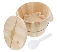 Zerodeko Secchiello di Riso al Vapore Cucina Riso 30% Veloce in Legno Coperchio Piatto e Fondo Mobile per Uso Sicuro in Cucina