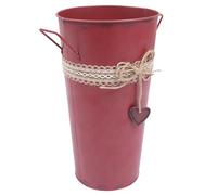 Zerodeko Secchio da Giardino in Ferro Rosso Retrò per Fiori e Ombrelli