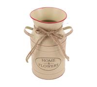 Zerodeko Secchio Facile da Installare e Resistente in Ferro Retrò Beige per Fiori Secchi Decorativi per Balcone e Giardinaggio Domestico