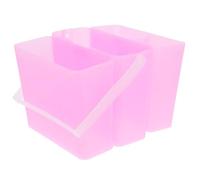 Zerodeko Secchio per Lavaggio Pennelli Triplo 3 in 1 Manico, Contenitore Portatile Quadrato in Plastica Rosa per Pulizia e Miscelazione Colori, per Artisti e Pittura Creativa