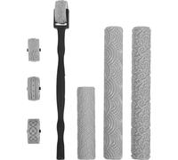 Zerodeko Set 1 Pezzo Rullo Texture per Argilla Polimerica con Testa e Manico Intercambiabili, Materiale Plastico e Gomma, Resistente per Gioielli e Progetti Fai da Te
