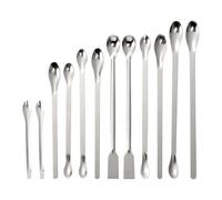 Zerodeko Set 12 Pezzi Cucchiai Dosatori in Acciaio Inossidabile Spessi e Resistenti per Uso Professionale in Laboratorio Facile Lettura e Design Robusto