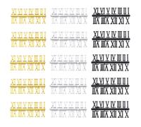 Zerodeko Set 15 Numeri per Orologio da Parete 2 Cm, Numeri Romani in Argento, Oro e Nero, Parti di Ricambio per Orologi al Quarzo, Accessori DIY per Orologi da Parete