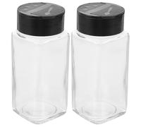 Zerodeko Set 2 Pezzi Barattoli Spezie Vetro 120ml per Cucina Tappo Plastico, Pratici per Conservazione Condimenti e Uso Barbecue All'aperto