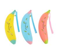 Zerodeko Set 3 Astucci per Matite a Forma di Banana in Silicone Colore Assortito, Creativo e Pratico e Studenti, per Scuola e Ufficio