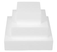 Zerodeko Set 3 Modelli Torta in Schiuma Quadrata 4-6-8 Pollici, Supporto per Torte Fai da Te, per Esercitarsi a Decorare Dolci, Accessorio Riciclo per Feste e Matrimoni