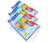 Zerodeko Set 3 Poster Mappa Globale Americana in Carta UV Resistente allo Sbiadimento per Ufficio e Insegnamento Decorazioni Murali Educative e Creative