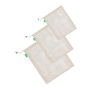 Zerodeko Set 3 Sacchetti in Cotone Coulisse Riutilizzabili e Degradabili per Verdura e Radice, Borse Organizzative Beige per Spesa e Conservazione Alimentare
