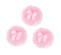Zerodeko Set 3pezzi Puff per Polvere Talco Rosa Morbido lungo Pelo, Design Creativo Fiocco, per Polvere Antisudore e Pelle Delicata di Ragazzo Ragazza